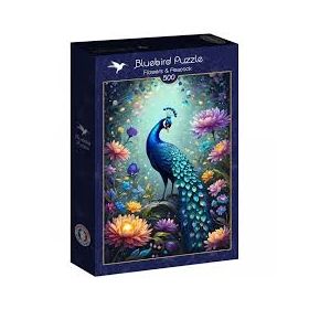 Puzzle - Fleurs et Paon