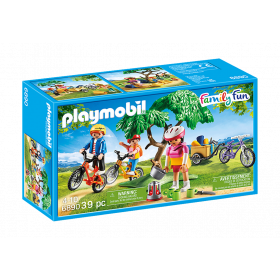Playmobil - Cyclistes avec vélos et remorque