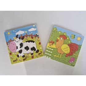 Puzzle encastrable - Coq et Vache